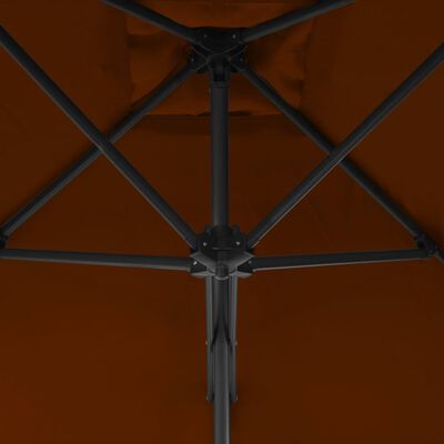 vidaXL Parasoll med stålstang terrakotta 300x230 cm