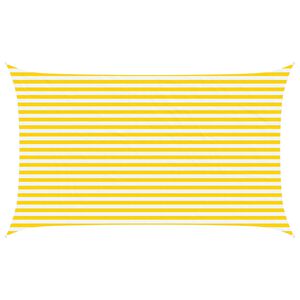 vidaXL Solskygge seil Gul og hvit 5 x 3 m 100% polyester Oxford