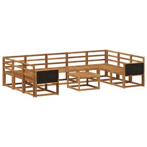 vidaXL Utend&oslash;rs sofa-sett 10 pcs Naturlig Solid akasietre