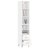 vidaXL Highboard h&oslash;yglans hvit 34,5x34x180 cm konstruert tre