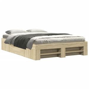vidaXL Sengeramme uten madrass sonoma eik 140x190 cm konstruert tre