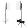 vidaXL Fotostudiosett med softbokslys, bakgrunn og reflektor