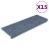 vidaXL Selvklebende trappematter sisal-utseende 15 stk 65x21x4 cm blå