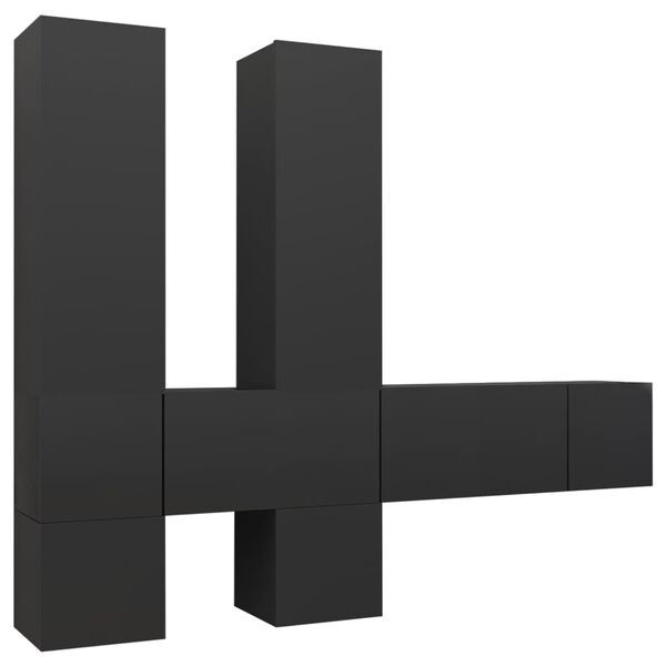 vidaXL TV-benksett 7 deler gr&aring; konstruert tre