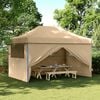 vidaXL Sammenleggbart partytelt pop-up med 4 sidevegger beige