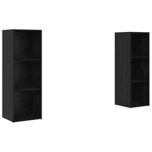 vidaXL TV-benksett 2 pcs Svart Eik 107 x 35 x 37 cm Konstruert tre