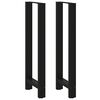 vidaXL Barbordben svart 2 stk 40x(110-111) cm st&aring;l