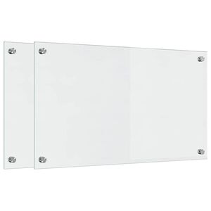 vidaXL Kj&oslash;kkenbenkplate 2 stk. Gjennomsiktig 70 x 40 cm herdet glass
