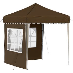 vidaXL Pop-up Festtelt 195 x 195 x 245 cm Brun Oxford Stoff