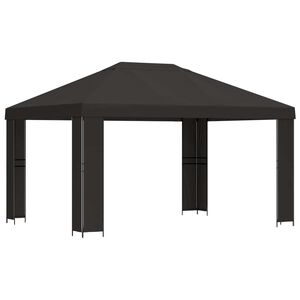 vidaXL Paviljong 4 &times; 3 m Antrasitt Polyester og st&aring;l 190 gsm