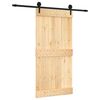 vidaXL Skyved&oslash;r Naturlig og svart 100 x 210 cm Massiv Furu Tre