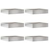 vidaXL Gjerdekant 6 pcs s&oslash;lv 60 x 60 x 13 cm Rustfritt St&aring;l
