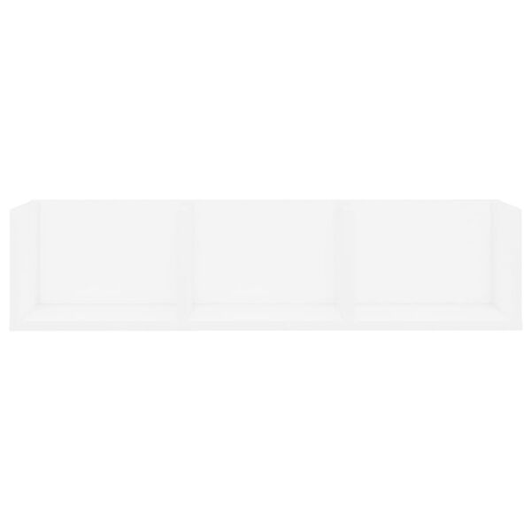 vidaXL Veggmontert CD-hylle hvit 75x18x18 cm konstruert tre