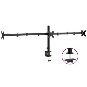 vidaXL Trippelt skjermstativ svart st&aring;l VESA 75/100 mm