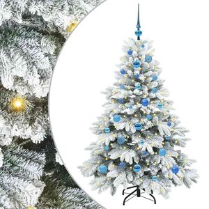 vidaXL Kunstig juletre med 150 LED med stativ Hvit 150 cm PE og PVC