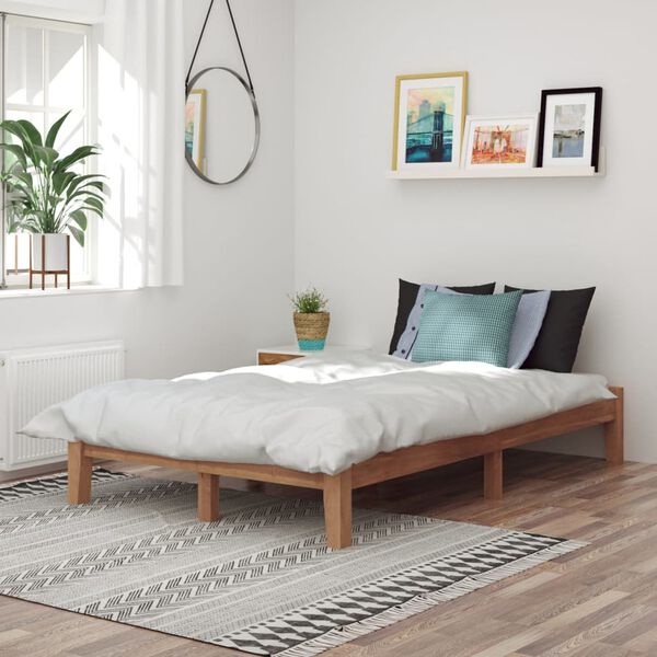 vidaXL Sengeramme heltre teak 120x200 cm