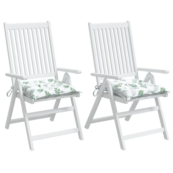 vidaXL Stolputer 2 stk bladm&oslash;nster 40x40x7 cm stoff