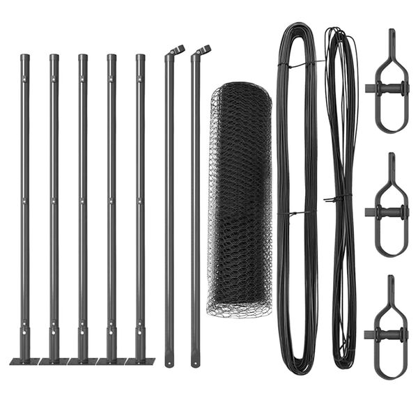 vidaXL Gjerdep&aring;le Gr&aring; 10 x 0,6 m (25 mm mesh) St&aring;l og PVC