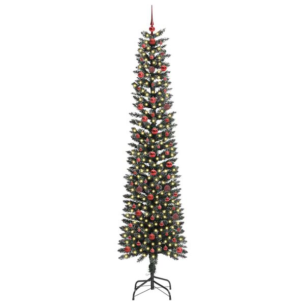 vidaXL Kunstig juletre med 300 LED gr&oslash;nn 240 cm PVC og plast og st&aring;l