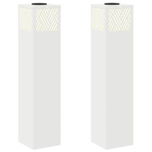 vidaXL Solenergi LED stibelys 2 stk. Varmhvit 18 x 18 x 80 cm
