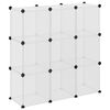 vidaXL Oppbevaringsboks med 9 kuber og d&oslash;rer gjennomsiktig PP