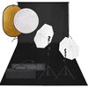 vidaXL Fotostudiosett med lyssett, bakgrunn og reflektor