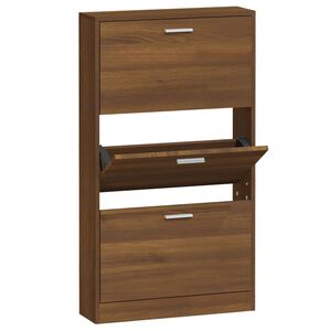 vidaXL Skoskap brun eik 59x17x108 cm konstruert tre