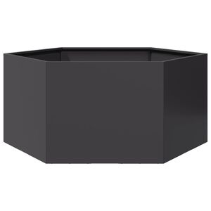vidaXL Plantekasse svart sekskantet 104x90x45 cm st&aring;l