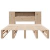 vidaXL Seng med bokhylle uten madrass 140x190 cm heltre