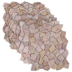 vidaXL Mosaic Fliser R&oslash;d 30 x 30 cm Marmor