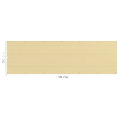 vidaXL Balkongskjerm beige 90x300 cm HDPE