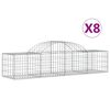 vidaXL Gabionkurver buede 8 stk 200x50x40/60 cm galvanisert jern