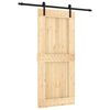 vidaXL Skyved&oslash;r Naturlig og svart 90 x 210 cm Massiv Furu Tre