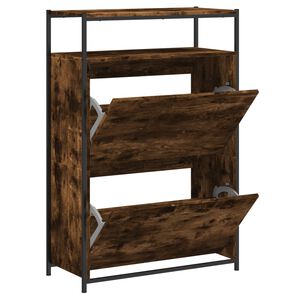 vidaXL Skoskap r&oslash;kt eik 75x34x112 cm konstruert tre