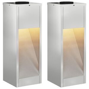vidaXL Solcelle LED Stibelys 2 pcs s&oslash;lv Galvanisert