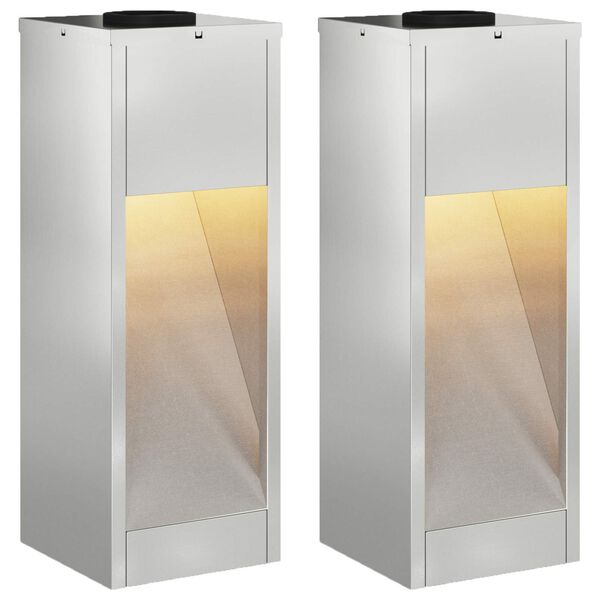 vidaXL Solcelle LED Stibelys 2 pcs s&oslash;lv Galvanisert