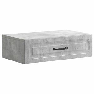 vidaXL Vegghengt Sidebord Betonggr&aring; 59 x 34,5 x 17 cm Konstruert tre