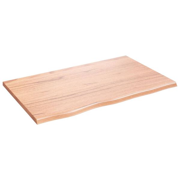 vidaXL Bordplate lysebrun 80x50x2 cm behandlet heltre eik