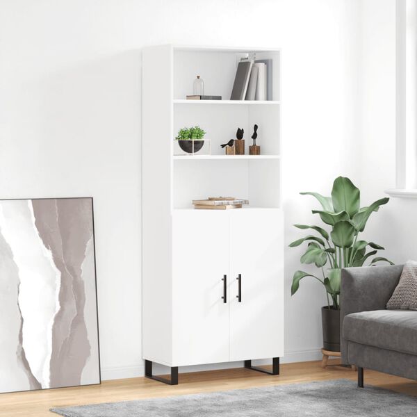 vidaXL Highboard hvit 69,5x34x180 cm konstruert tre