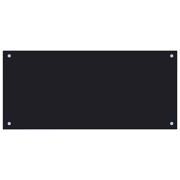 vidaXL Kjøkkenplate svart 90x40 cm herdet glass