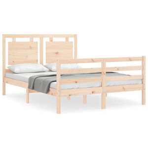 vidaXL Sengeramme med hodegavl small double heltre