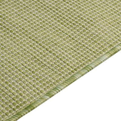 vidaXL Utendørs flatvevd teppe 160x230 cm grønn