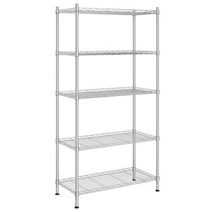 vidaXL Oppbevaringshylle 5 etasjer 90x35x180 cm krom 250 kg