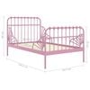 vidaXL Utvidbar sengeramme rosa metall 80x130/200 cm