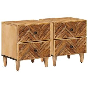vidaXL Nattbord 2 stk. Brun 40 x 33,5 x 46 cm Massiv mango tre