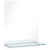 vidaXL Veggspeil med hylle 20x40 cm herdet glass