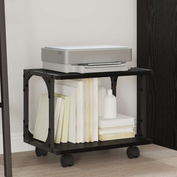 vidaXL Skiverstativ Svart Eik 41 x 28 x 33.5 cm Konstruert tre