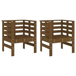 vidaXL Hagestoler 2 stk honningbrun 61,5x53x71 cm heltre furu