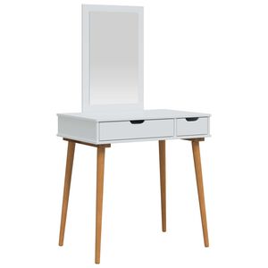 vidaXL Sminkebordsett FAUSKE 2 stk. Hvit 76 x 50 x 143 cm