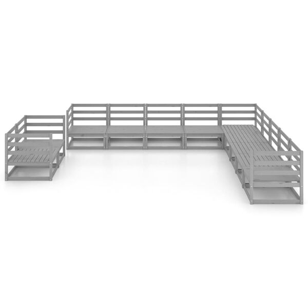 vidaXL Hagesofagruppe 11 deler gr&aring; heltre furu